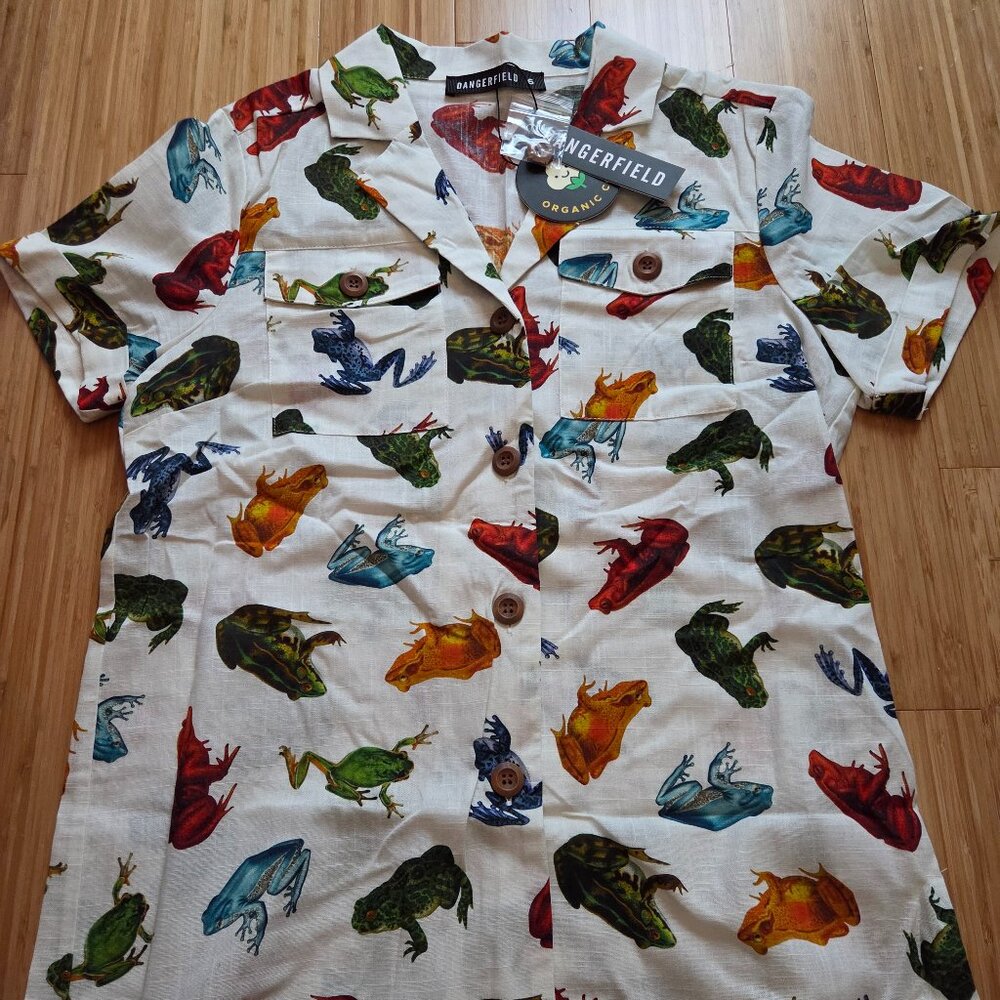 Dangerfield button down frog shirt